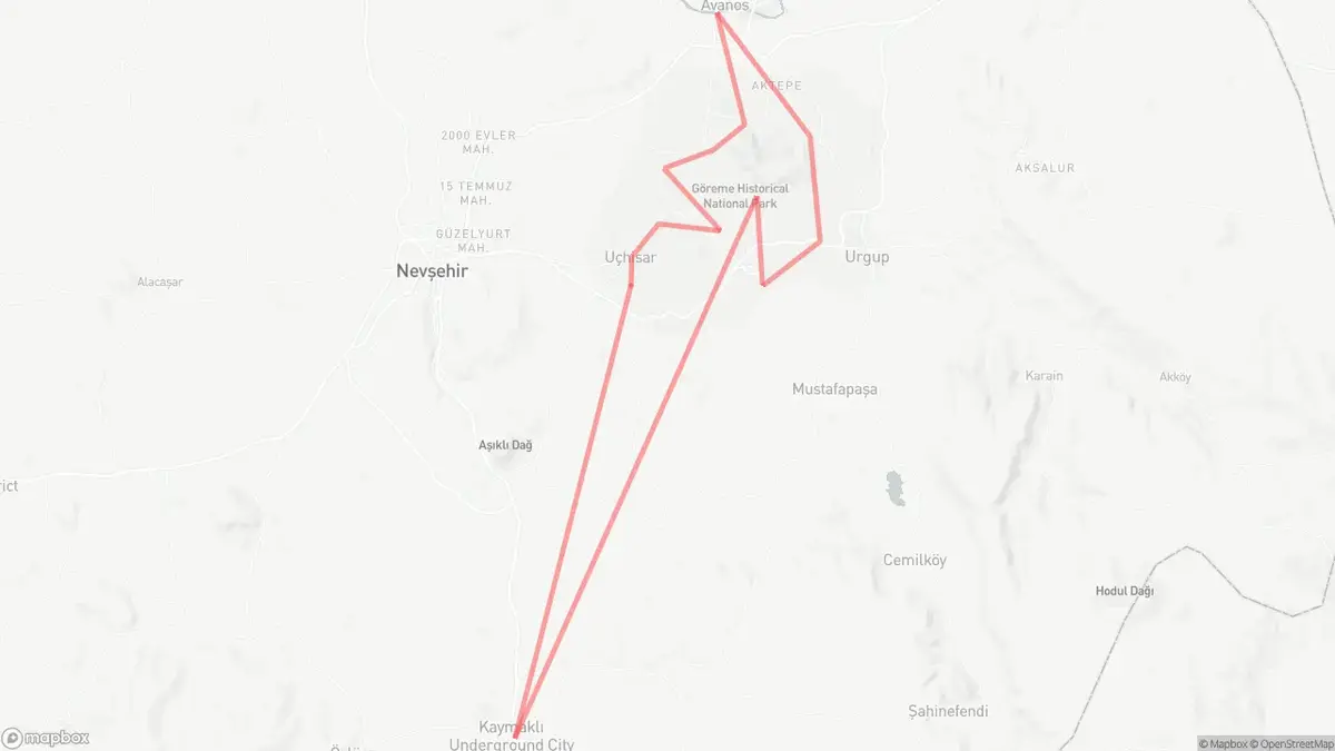 Self Drive Cappadocia map